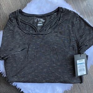 NWT // black and white stripped shirt
